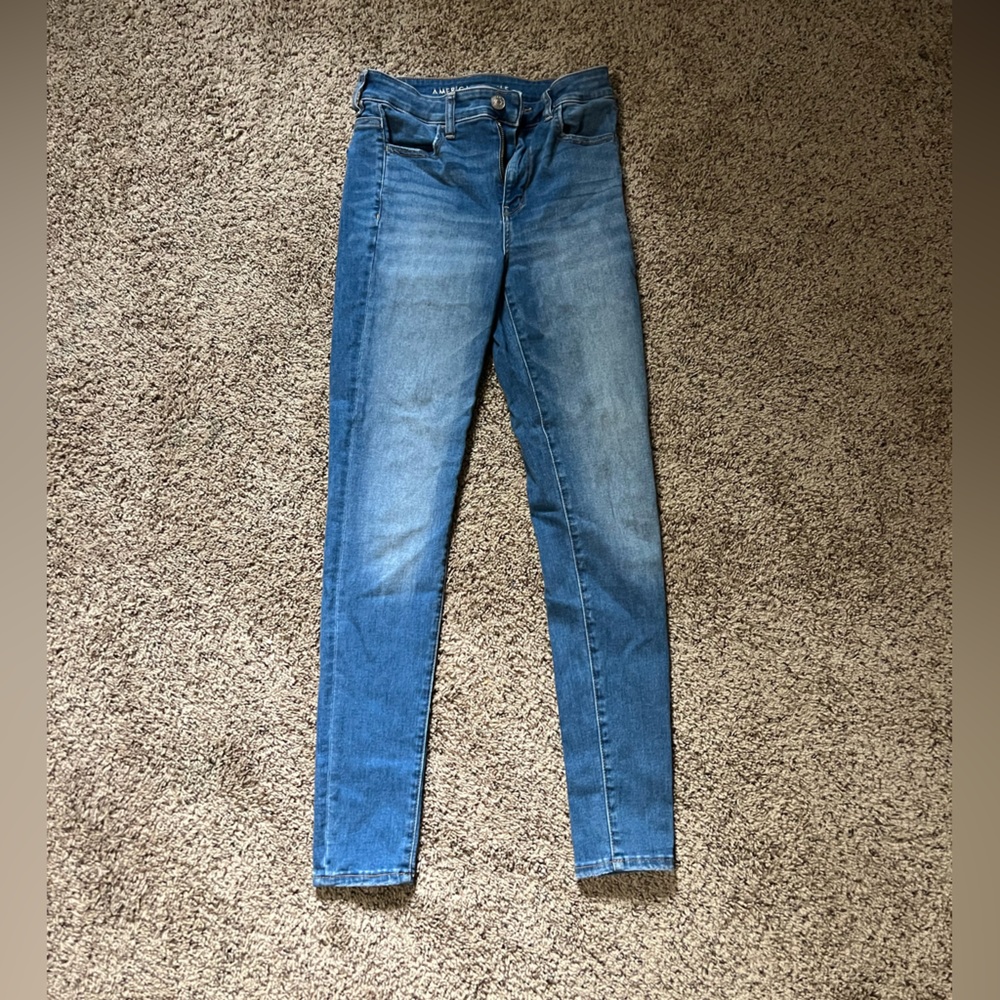 american eagle blue skinny jeans
